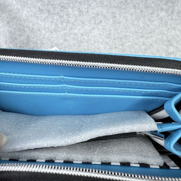 Marc Tetro Schnauzer Large Wallet Blue Zip Around Faux Leather Multi Compartment - Picture 8 of 10